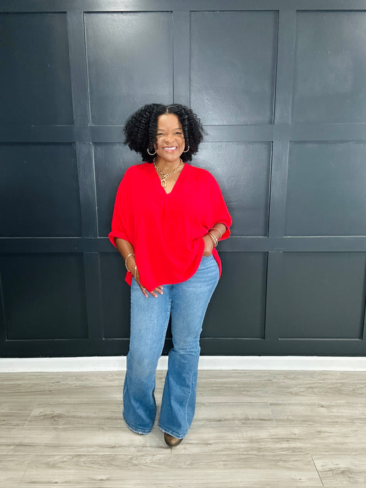 Puff Sleeve Top | Ruby Small-3X