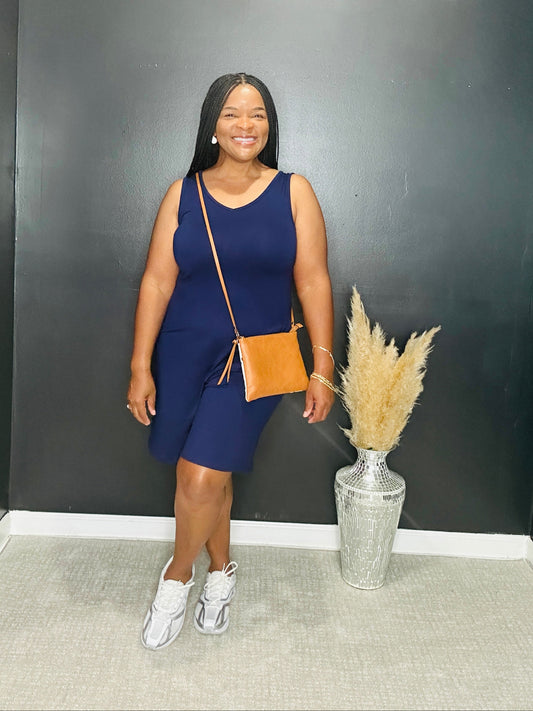 Navy Romper | Final Sale