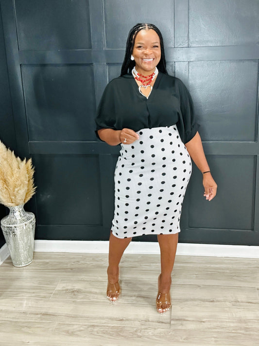 {Plus} Puff Sleeve Top | Black