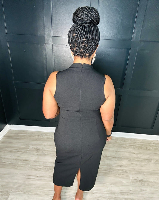 Classic Midi Dress | Black | Final Sale