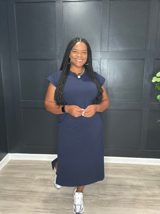Navy Midi Dress
