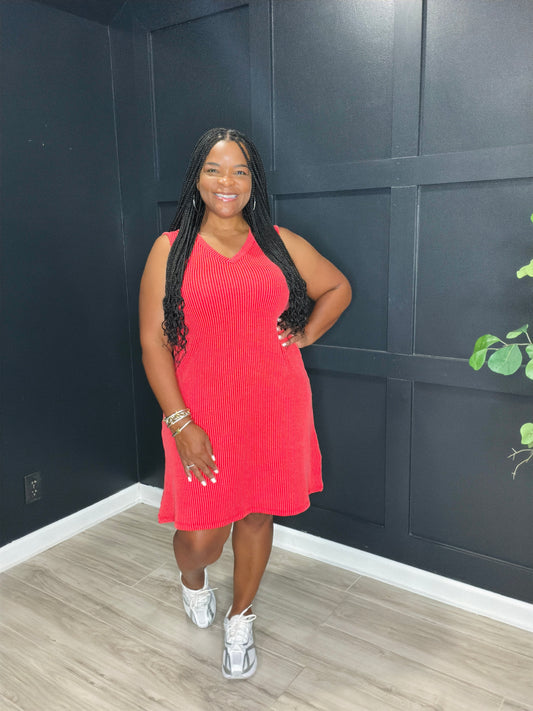 Ruby Ribbed Sleeveless Dress