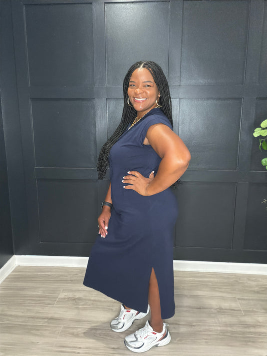 Navy Midi Dress