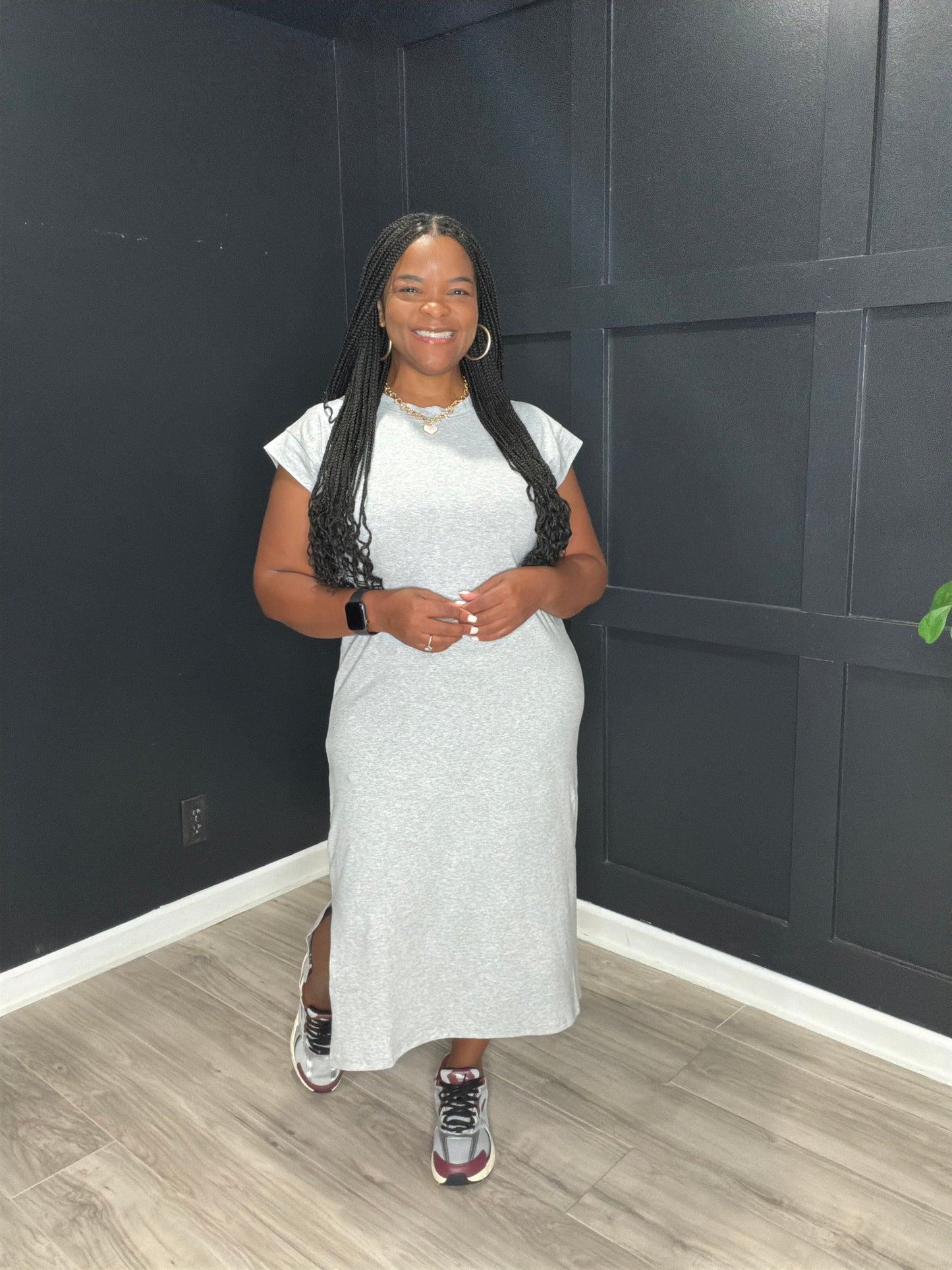 Grey Midi Dress