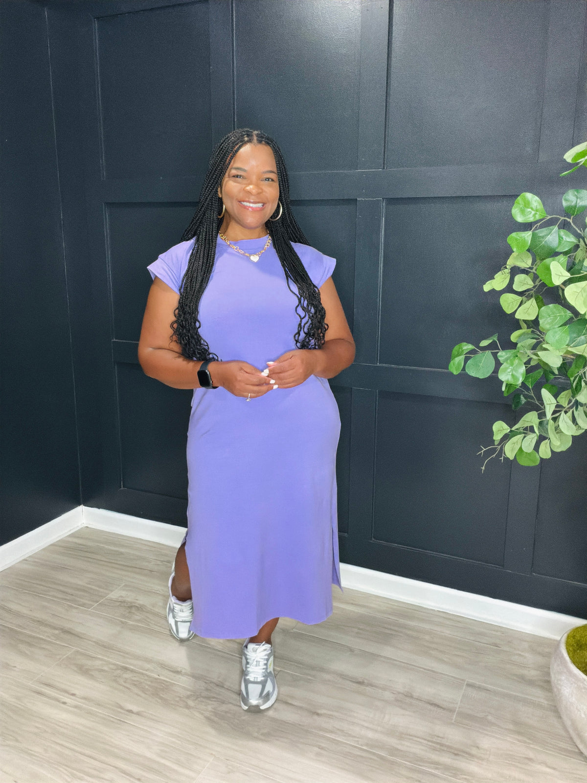 Lavender Midi Dress