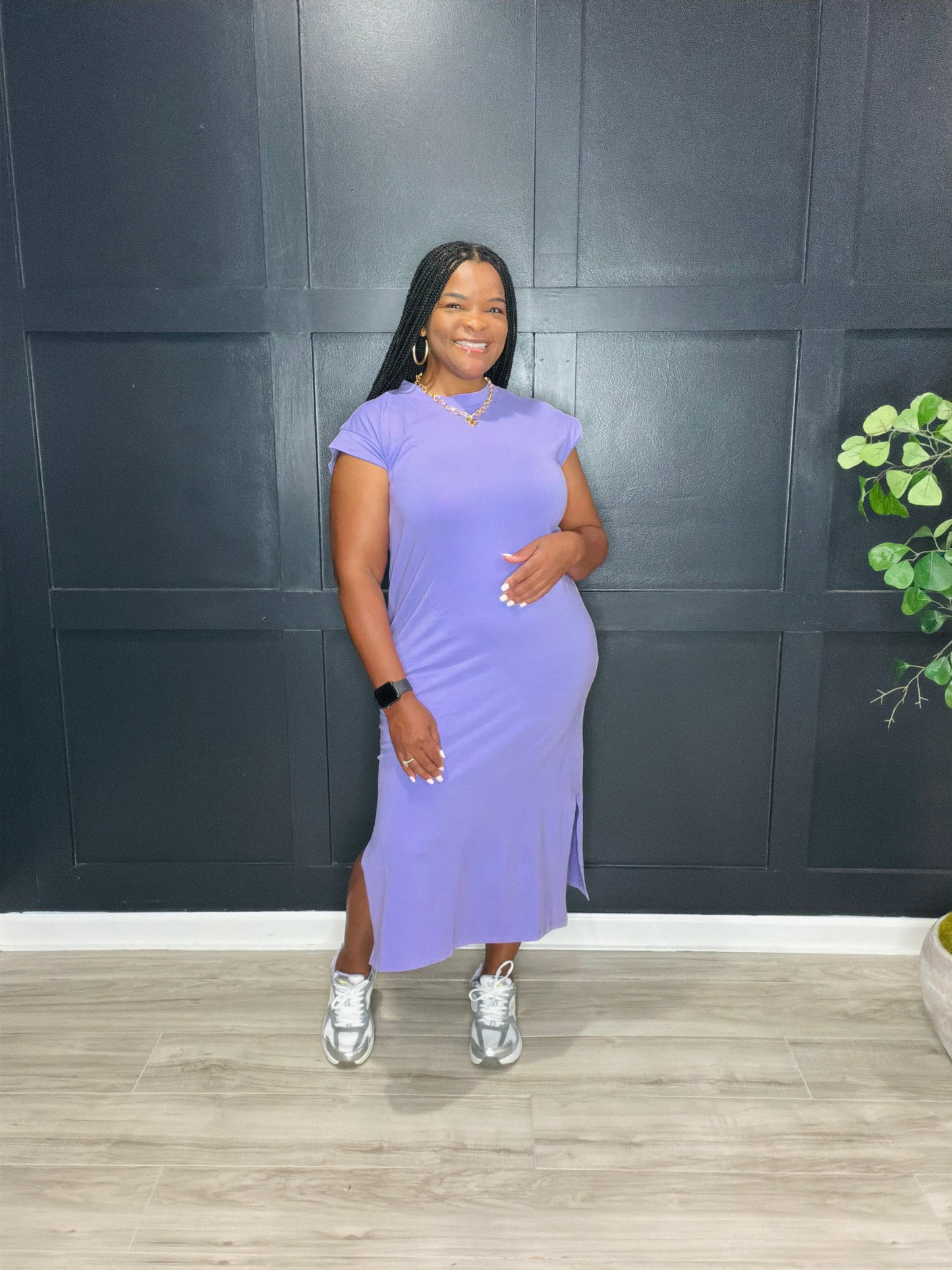 Lavender Midi Dress