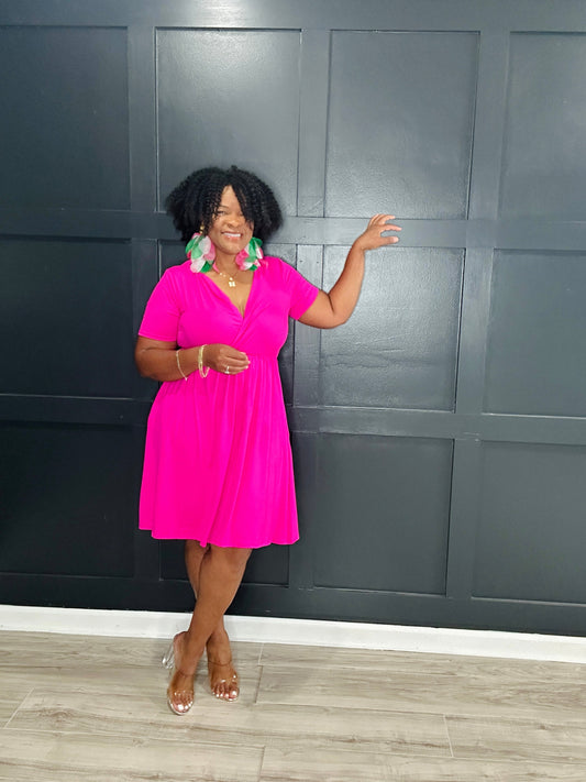 Pretty Dress | Neon Hot Pink