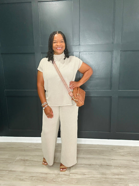 ribbed two piece set women boutique
