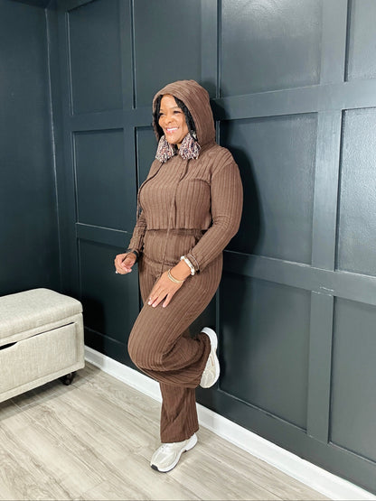Ribbed Set - Brown