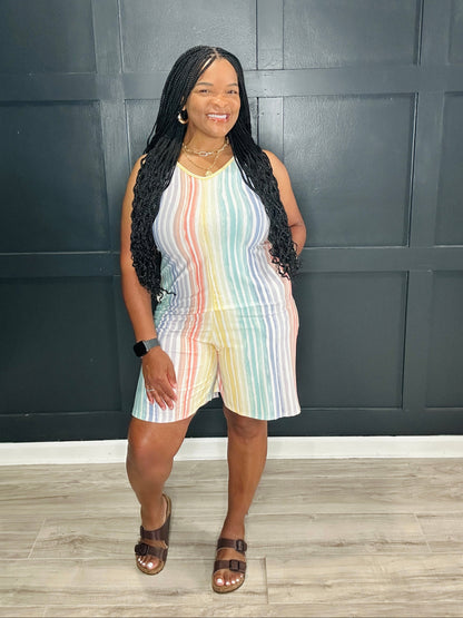 Colorful Striped Romper