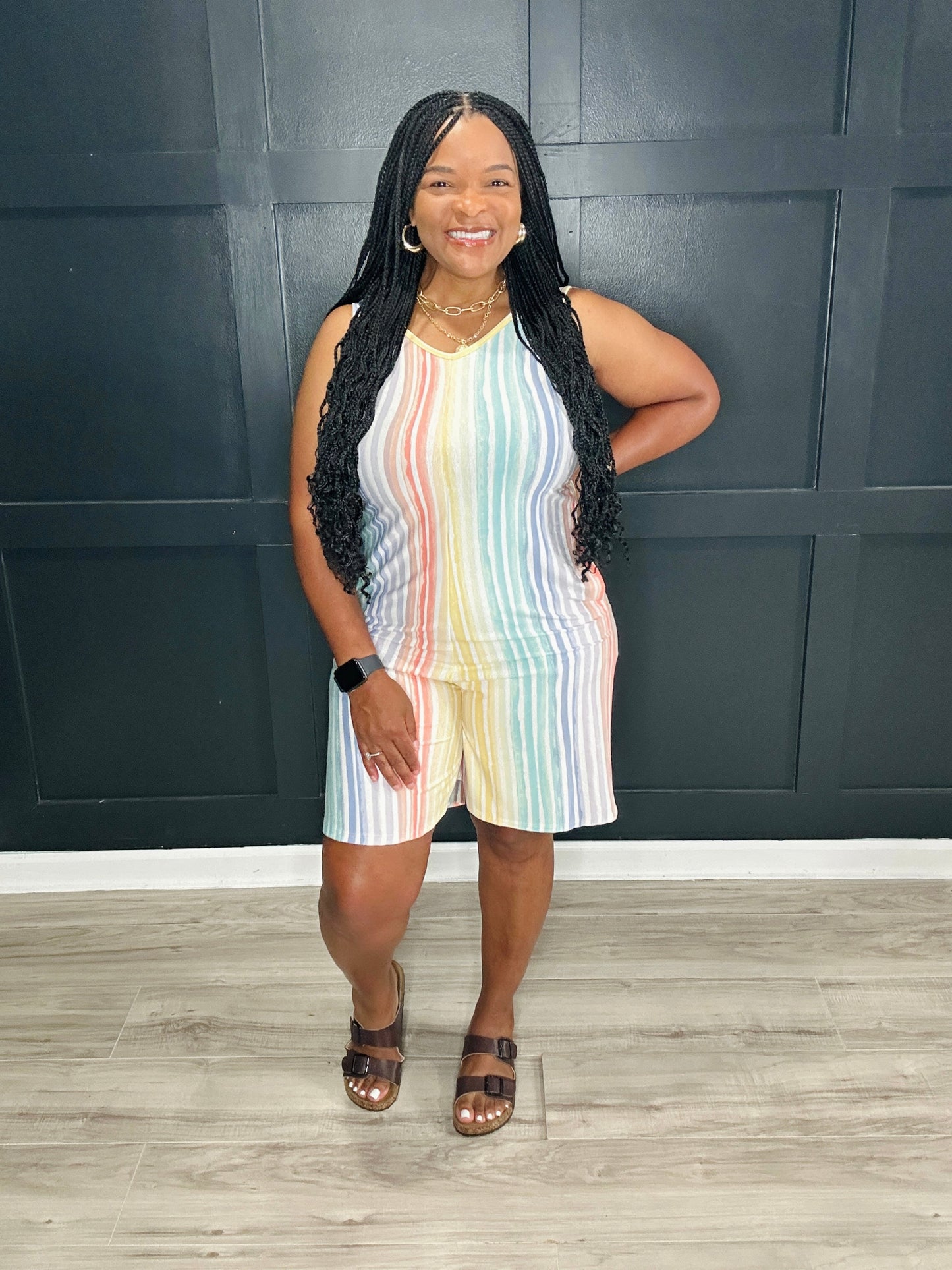Colorful Striped Romper