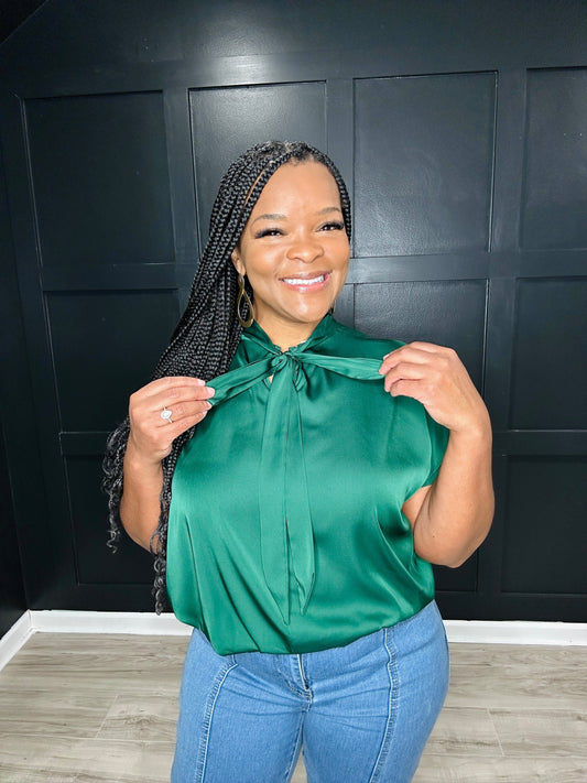 Satin Top | Green