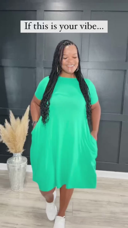 Flared Dress | Kelly Green