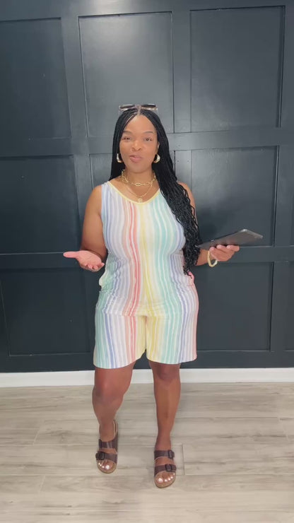 Colorful Striped Romper