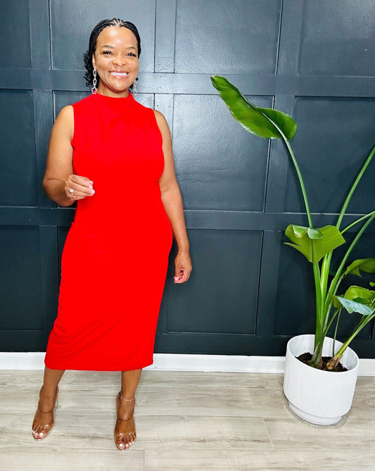 Classic Midi Dress | Red